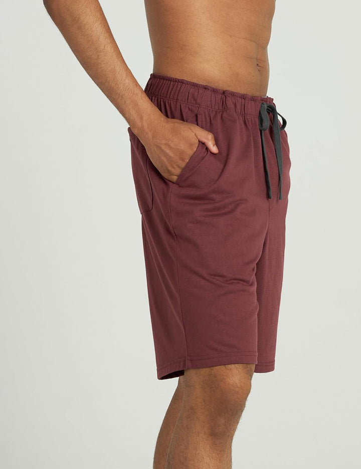 LAPASA Herren Pyjama Shorts mit Taschen, 2er Pack Pyjamahose Schlafshorts Baumwolle Kurze Schlafanzu