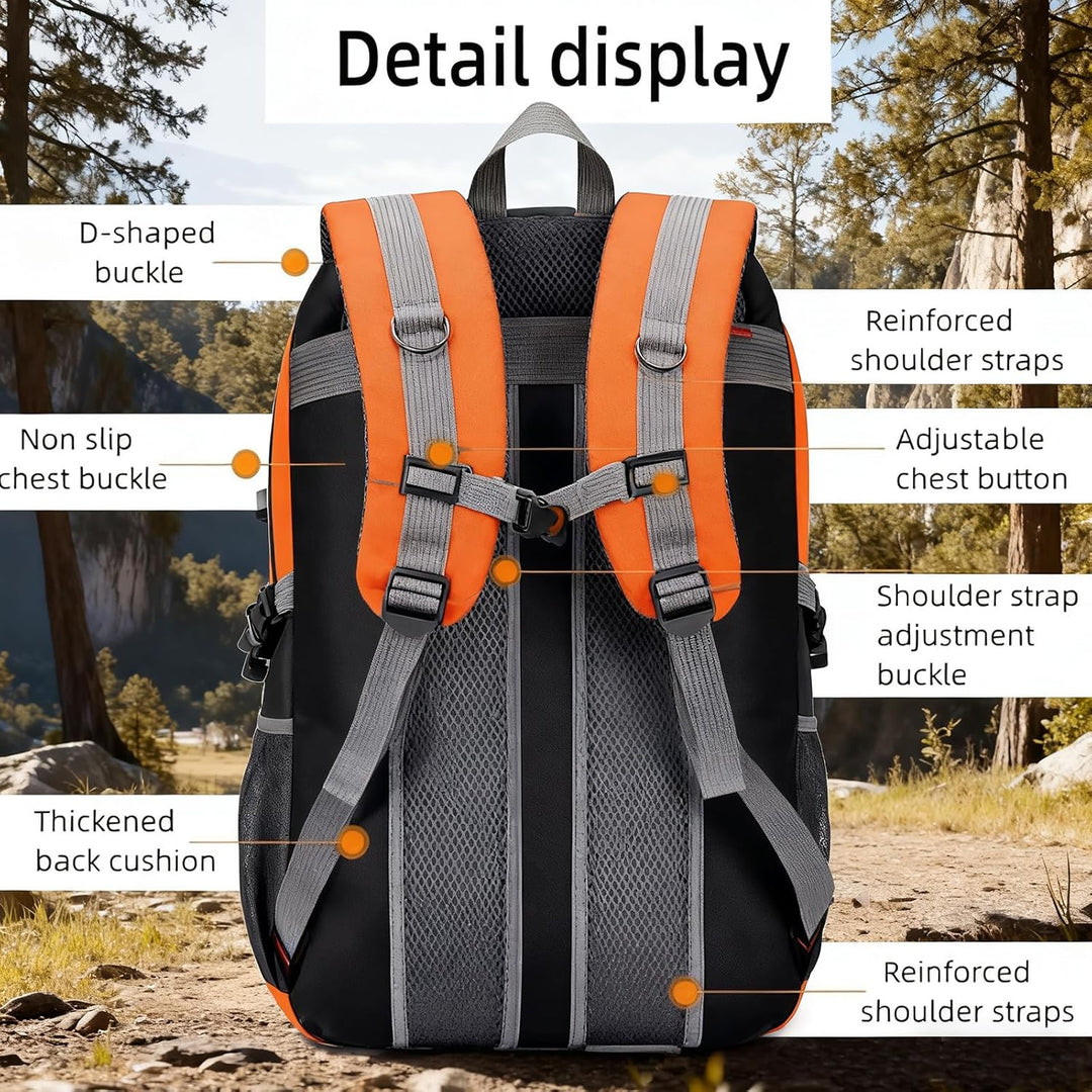 Wanderrucksack Rucksack Herren Unisex Tagesrucksack Outdoor, 40L Grosse Kapazität Travel Rucksack Wa