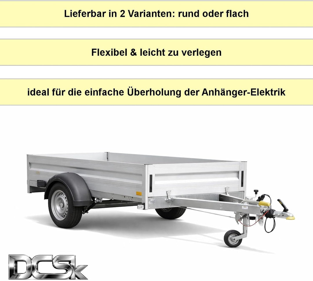 DCSk - 10m KFZ Kabel rund 2 x 1,5 mm² - 2 adriges Anhängerkabel FLYY Fahrzeugleitung - 1 5mm2 2 x 1.