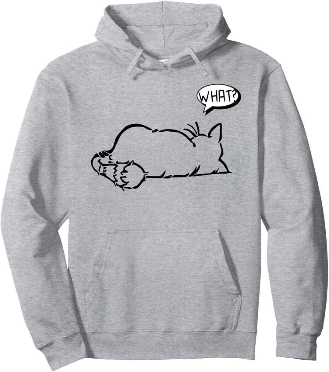 faule Katze Statement Spruch - What? - Katzen Pullover Hoodie