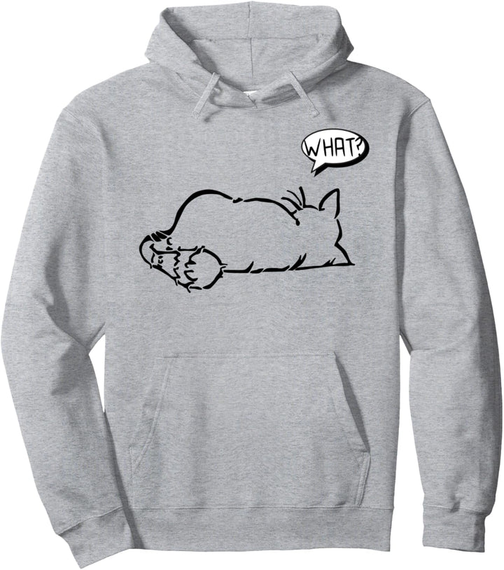 faule Katze Statement Spruch - What? - Katzen Pullover Hoodie