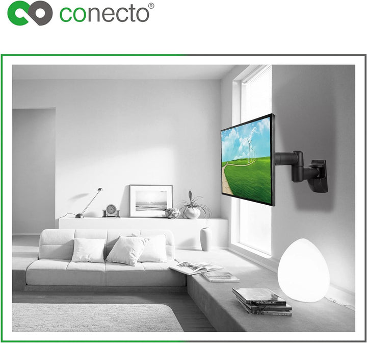 conecto Wandhalterung für Monitore und Fernseher bis zu 42 Zoll,schwenkbar (+/-90°),neigbar (+/-20°)