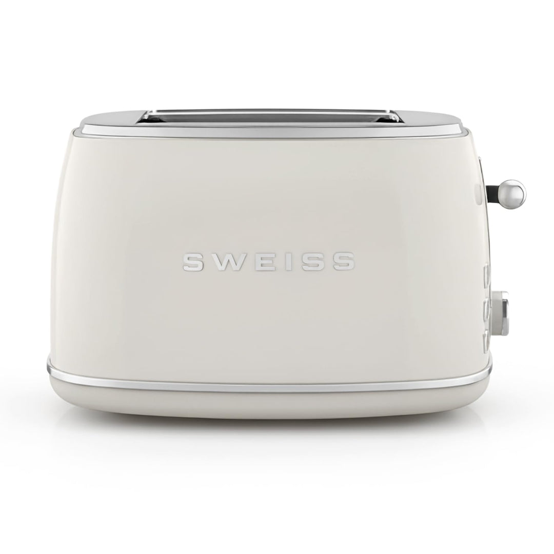 SWEISS Vintage-Toaster GRS8, 2 Schlitze, 6 Bräunungsstufen, Auftaufunktion, Für Baguette geeignet, S
