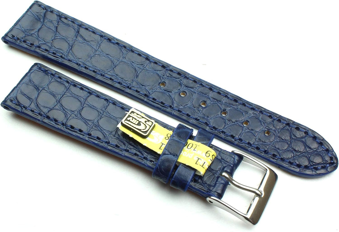 20mm Echt Alligator Klassik handgemacht in Deutschland Uhrenarmband Blau