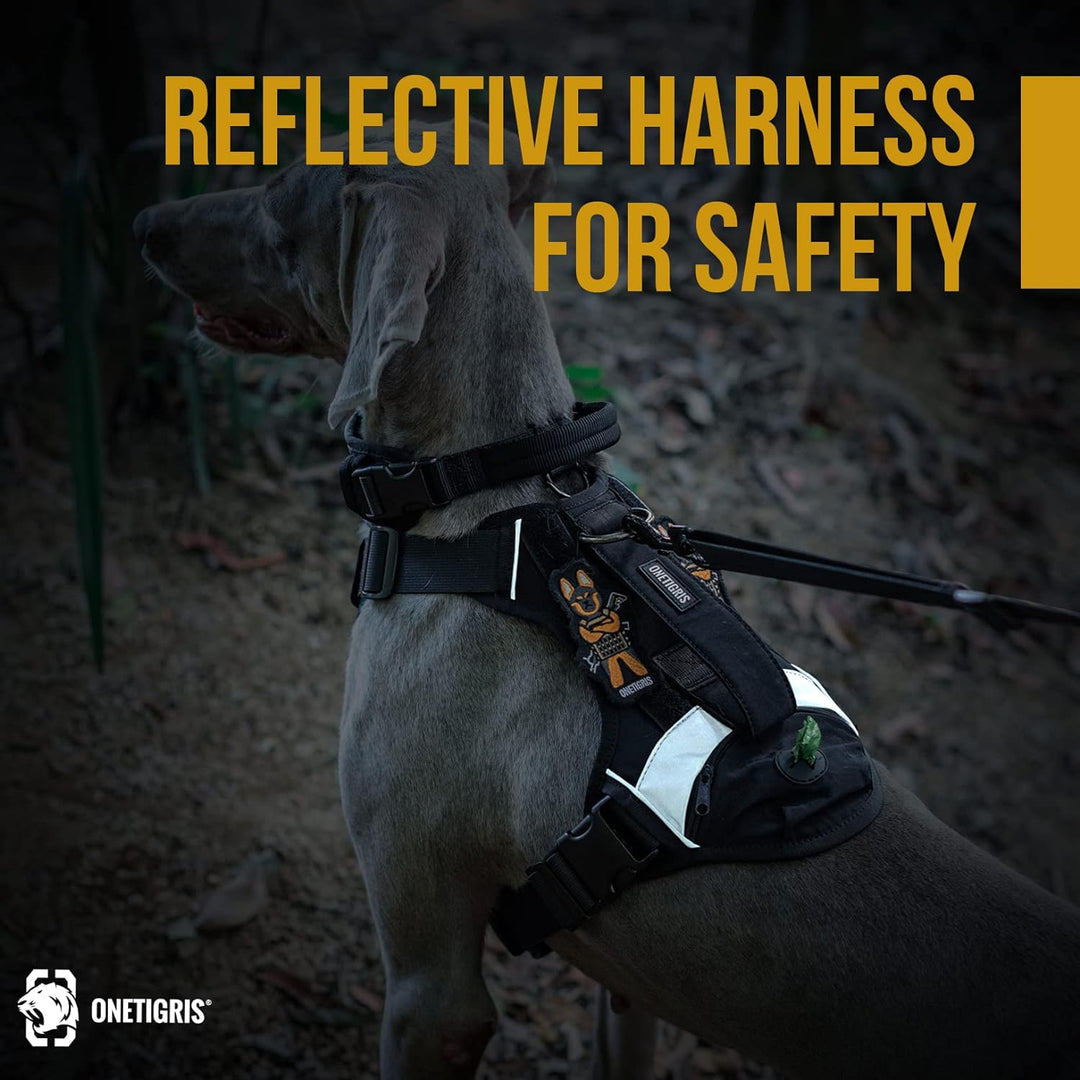 OneTigris Grover Taktisches No Pull Hundegeschirr für Grosse/Mittlere Hunde Einstellbar Brustgeschir