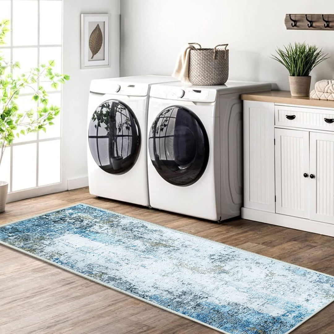 Flurläufer Rutschfester Teppichläufer für Flure Küche & Wohnzimmer waschbar leicht Langer Läufer (Cr
