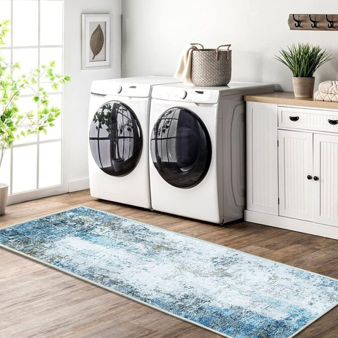 Flurläufer Rutschfester Teppichläufer für Flure Küche &amp; Wohnzimmer waschbar leicht Langer Läufer (Cr