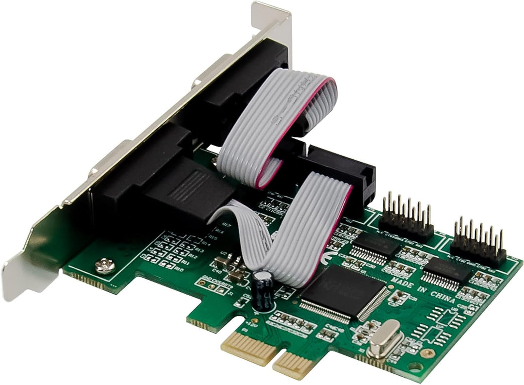 Inline PCIe Serial Karte, 4 Port RS-232 Schnittstelle, D-Sub 9, CH384L, Low-Profile Brackets, UART I