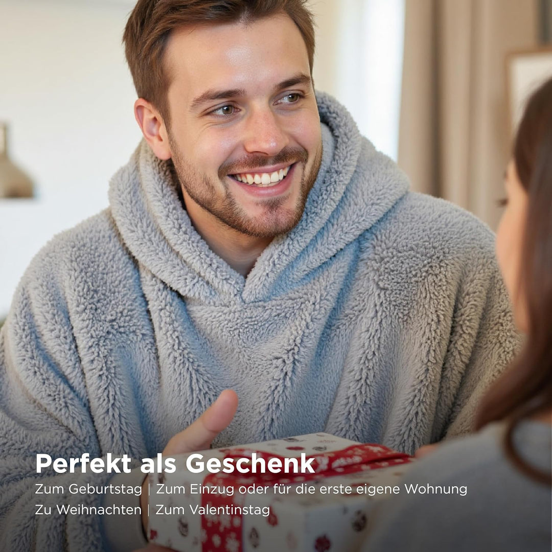 BEDSURE Hoodie Decke mit Ärmeln Deckenpullover - Tragbare Decke zum Anziehen Erwachsene XXL, Übergro