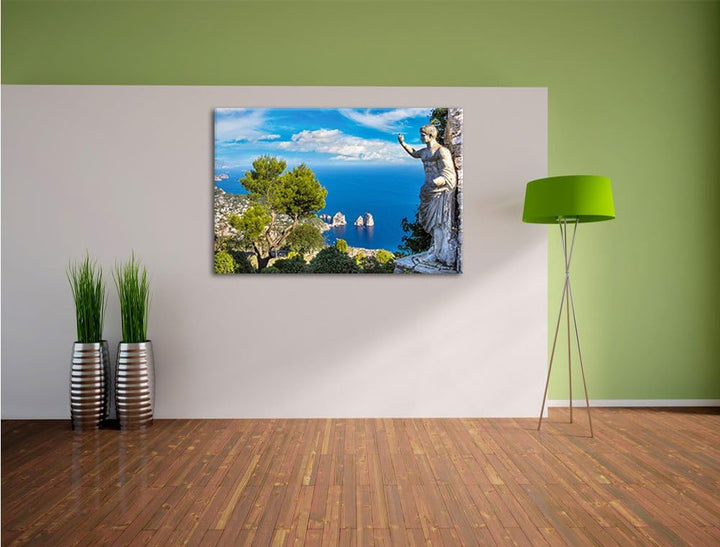 Insel Capri in Italien, Format: 100x70 auf Leinwand, XXL riesige Bilder fertig gerahmt mit Keilrahme