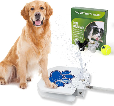BACOENG Trinkbrunnen für Hund und Haustier, Wasserspielzeug für Hunde, Hund Wasser Gartenbrunnen, Ou