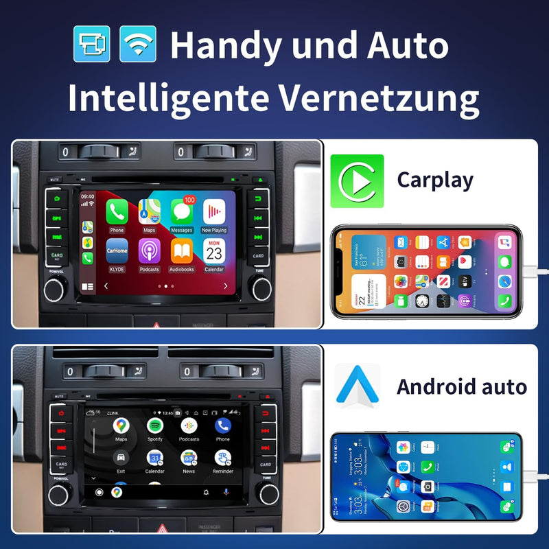 Autoradio für VW T5 Multivan & VW Touareg, [Android 13 4GB+64GB 2.0Ghz] CAWELL 7 Zoll HD Doppel DIN