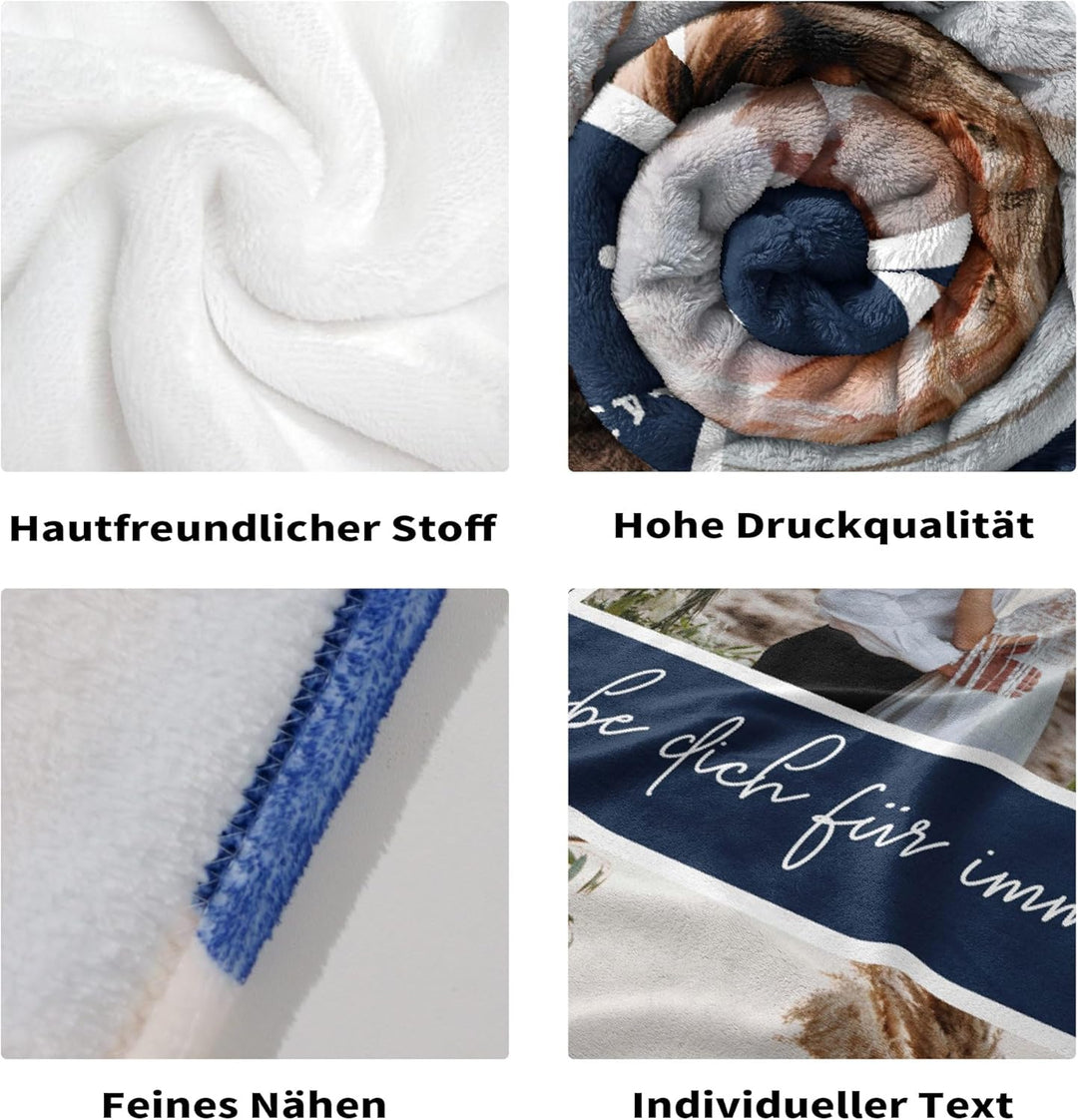 Easycosy personalisierte Decken für Paare Geschenke Benutzerdefinierte Bild werfen Decke Personalisi