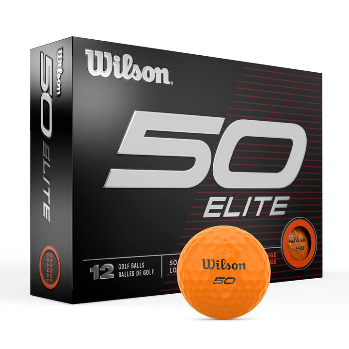 WILSON Fifty Elite Golfbälle, 12 Stück Orange/Abendrot im Zickzackmuster (Sunset Chevron), Orange/Ab