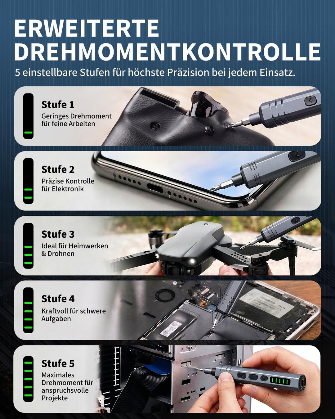 Mini Elektro Schraubendreher Set 140-tlg.: Präzisions-Reparatur-Set Feinmechaniker Werkzeug mit 120