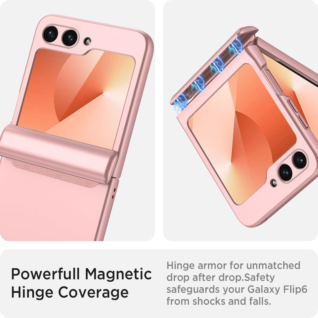 Miimall Kompatibel mit Samsung Galaxy Z Flip 6/Flip7 FE Hülle mit Scharnierschutz Magnetischer [Exte