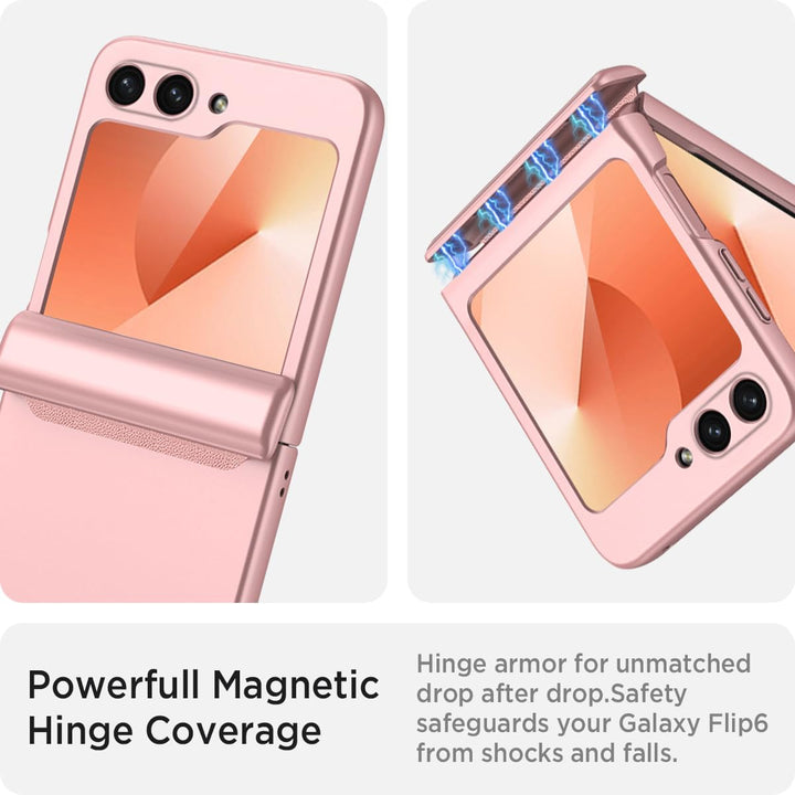 Miimall Kompatibel mit Samsung Galaxy Z Flip 6/Flip7 FE Hülle mit Scharnierschutz Magnetischer [Exte