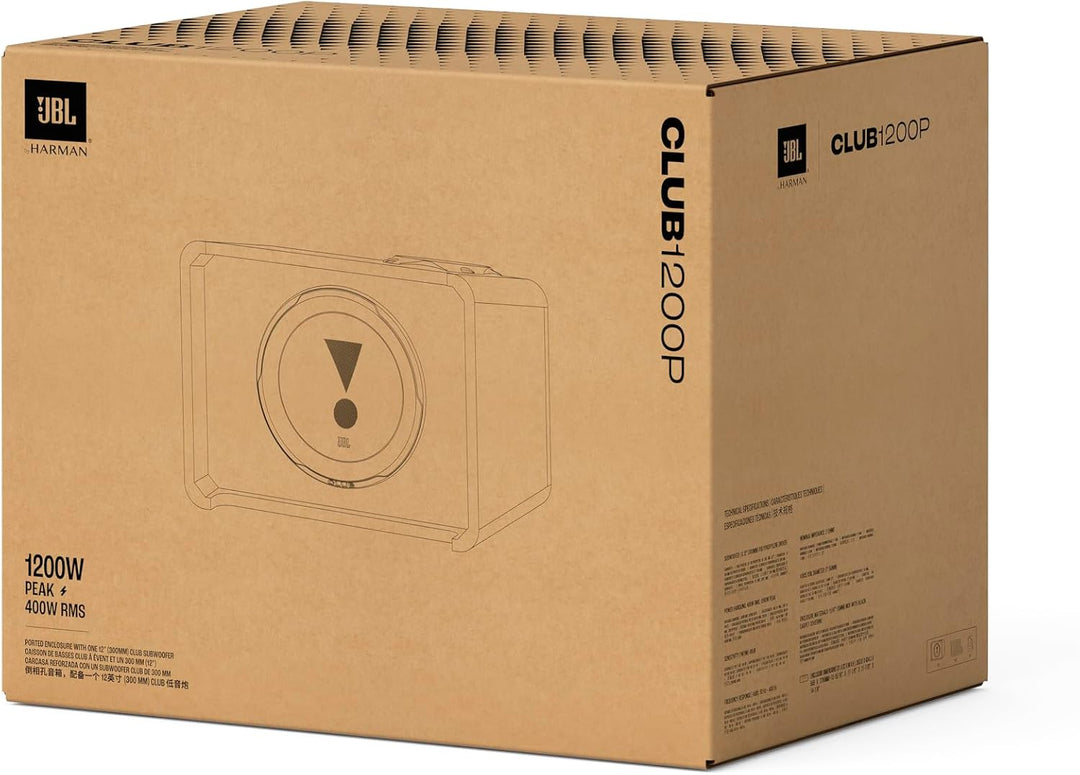 JBL Club 1200P Passive Subwoofer Auto – Enorm Kraftvolle Bass Box – Passiver Gehäuse Subwoofer fürs