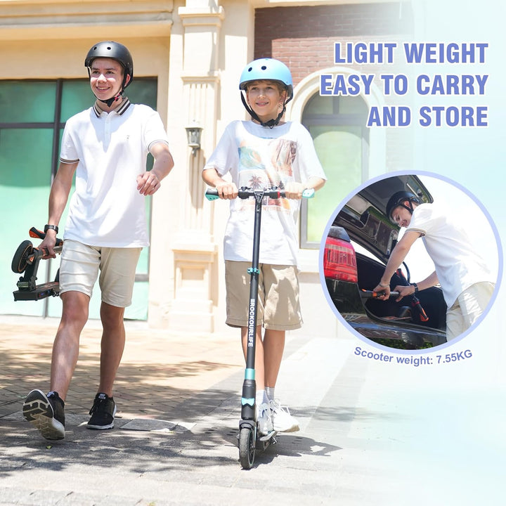 RCB R15 E-Scooter Kinder (8-12-16 Jahre) - bis zu 20 Km/h, Max. Reichweite 16Km, Elektroroller Faltb
