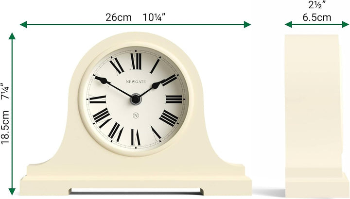 NEWGATE® Broadway Kaminsims Uhr | Klassisches Design des napoleonhutes | Vanille Creme | Römische zi