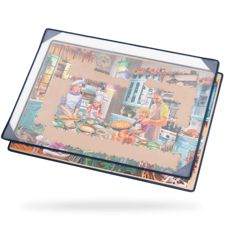 Tektalk Puzzle Board, tragbare Puzzlematte mit staubdichter Abdeckung zur Aufbewahrung von Puzzles,