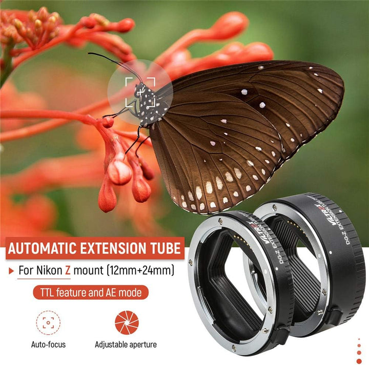 Viltrox DG-Z Autofokus Zwischenringe Makro Verlängerungsring-Set 12mm+24mm für Nikon Z-Mount Z6 Z7 Z