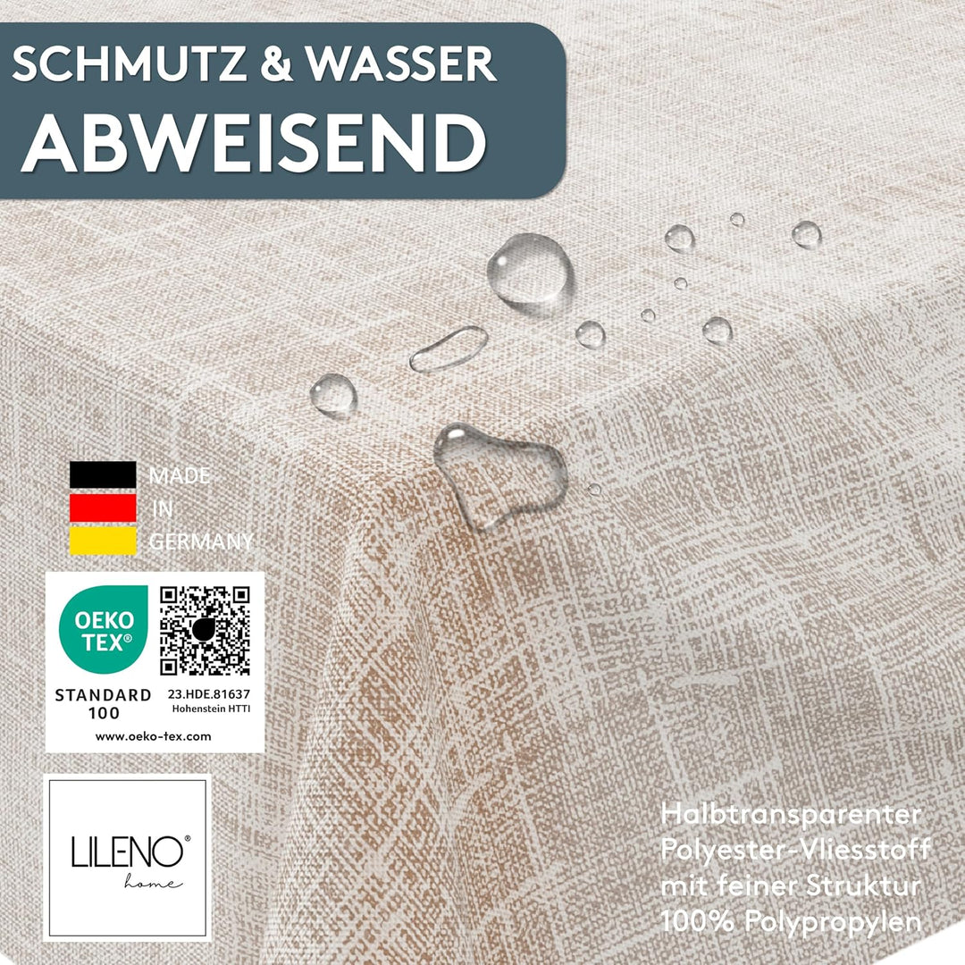 LILENO HOME Tischdeckenrolle 1,10 x 25 m - Tischdecke Mélange Taupe aus Vlies - Stoffähnlich, abwasc