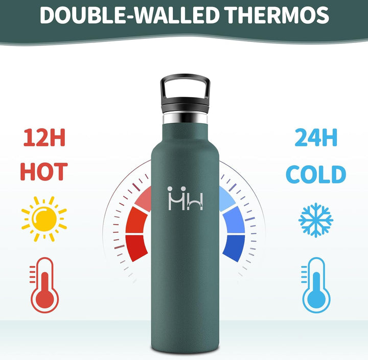 HoneyHolly Trinkflasche 750ML, BPA-Frei, Trinkflasche Edelstahl, Auslaufsichere Isolierflasche Doppe