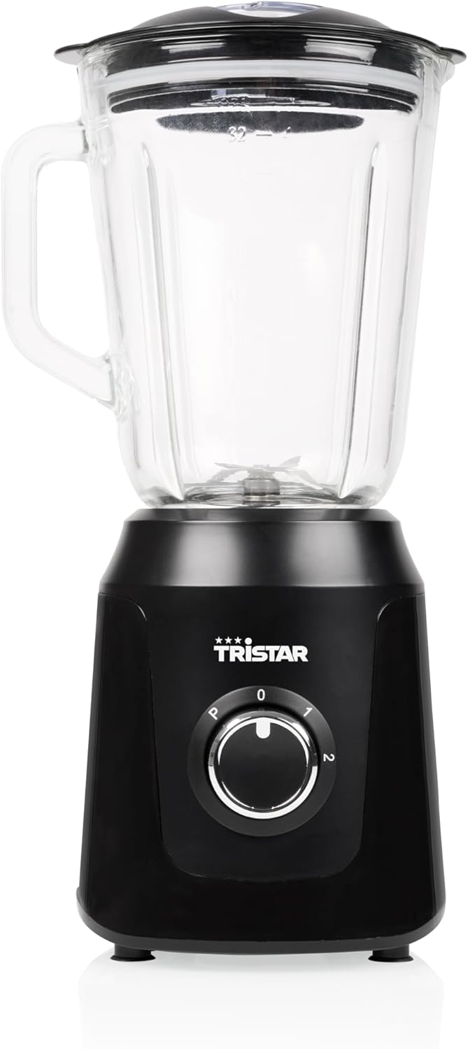 Tristar Standmixer, 1 L Mixbehälter aus Glas, 2 Geschwindigkeitsstufen, Pulsfunktion zum Zerkleinern