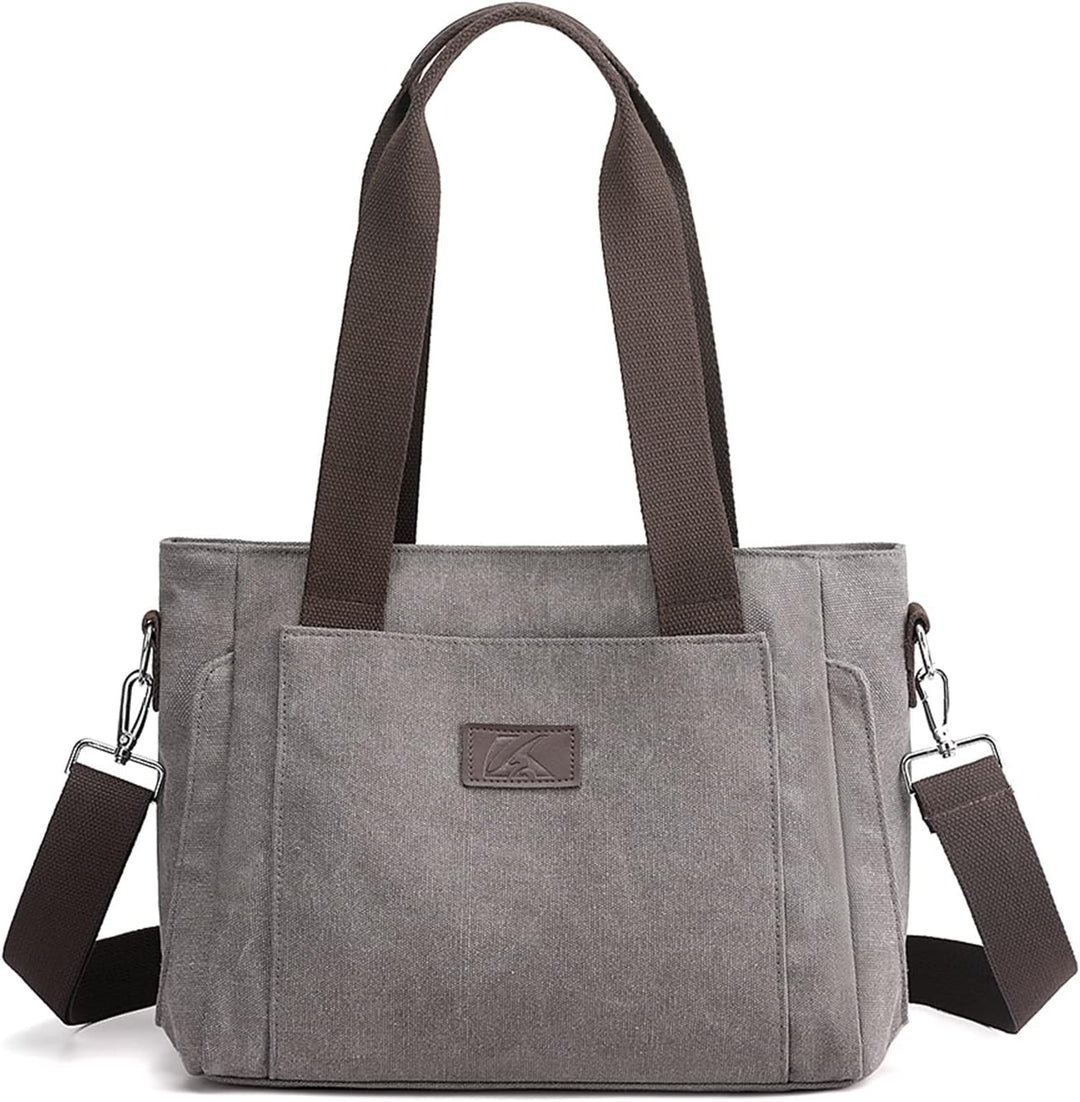PORRASSO Damen Umhängetasche Segeltuch Handtasche Casual Schultertasche Hobotasche mit Mehreren Tasc