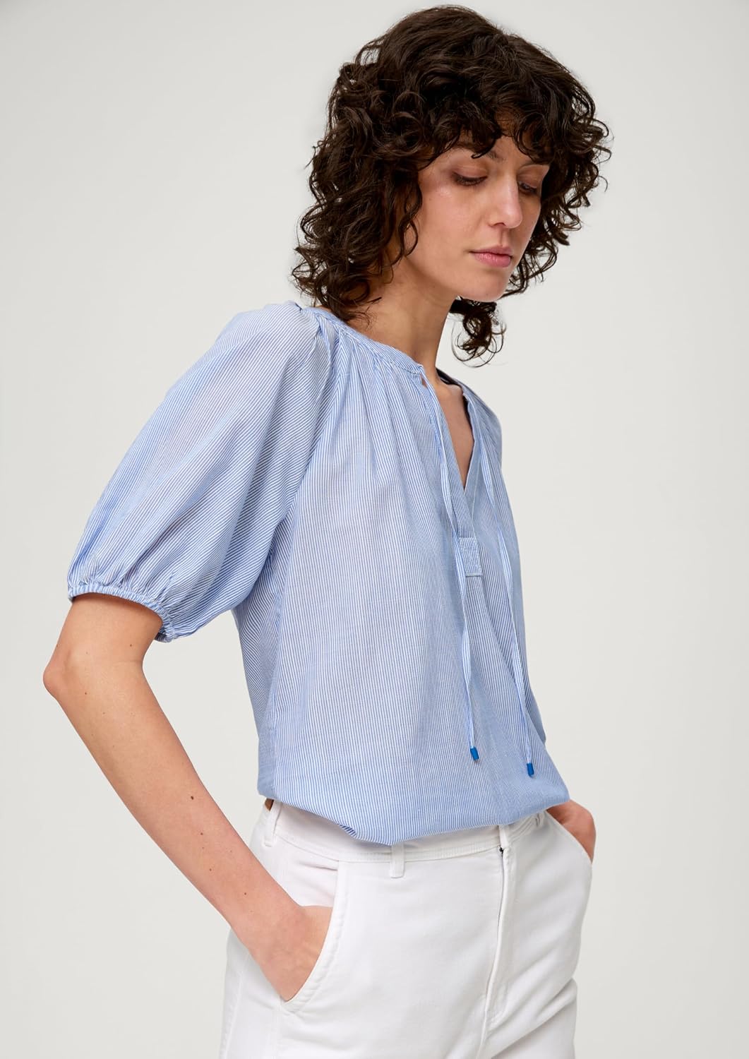 s.Oliver Streifenbluse aus Viskosemix 42 55h5_royalblau, 42 55h5_royalblau