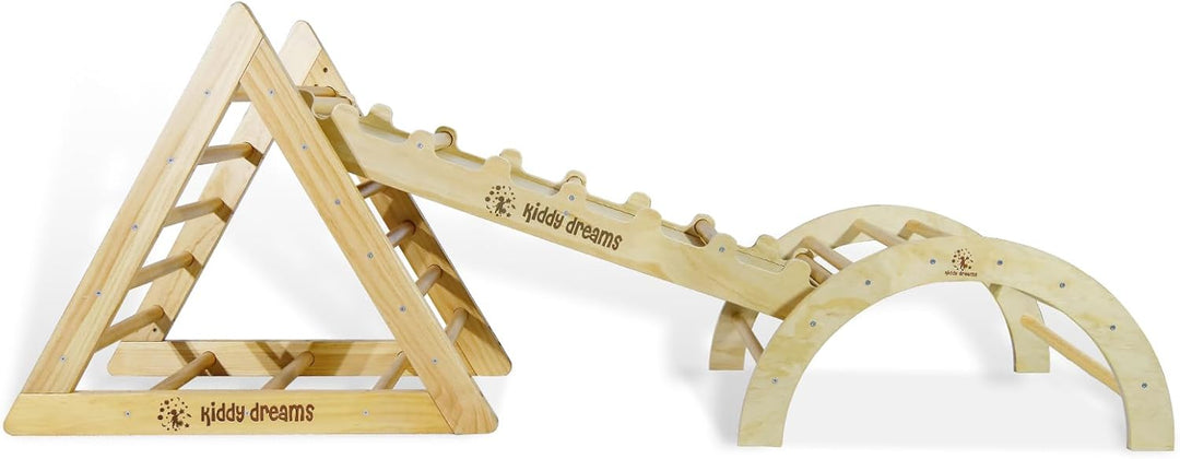 CCLIFE Kletterdreieck mit Rutsche und Kletterbogen ab 1 Jahr 6 in1 Montessori Klettergerüst Indoor P