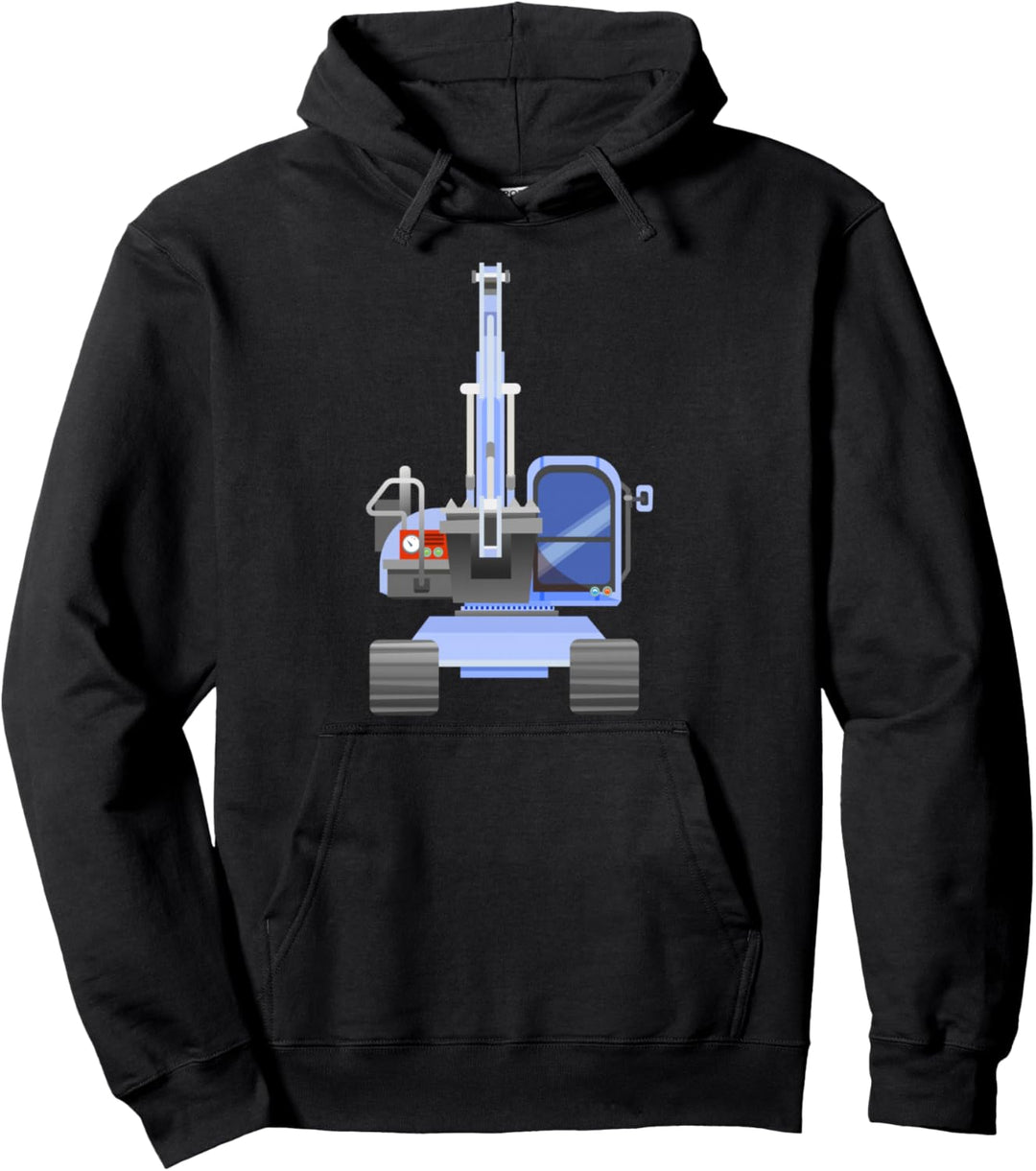 Blauer Bagger von vorne Pullover Hoodie