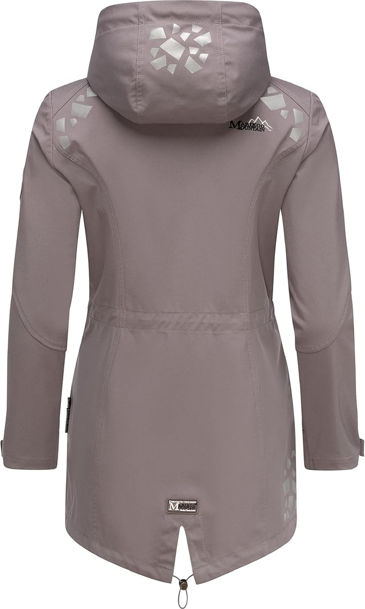 MARIKOO Damen wasserdichter Softshellmantel Softshelljacke Outdoorjacke Übergangsjacke Parka Kapuze