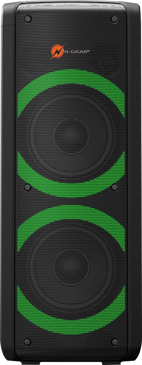 N-Gear LGP72 Let’s go Party Bluetooth Lautsprecher | Soundsystem mit Karaoke Mikrofon, Disco-LEDs, P