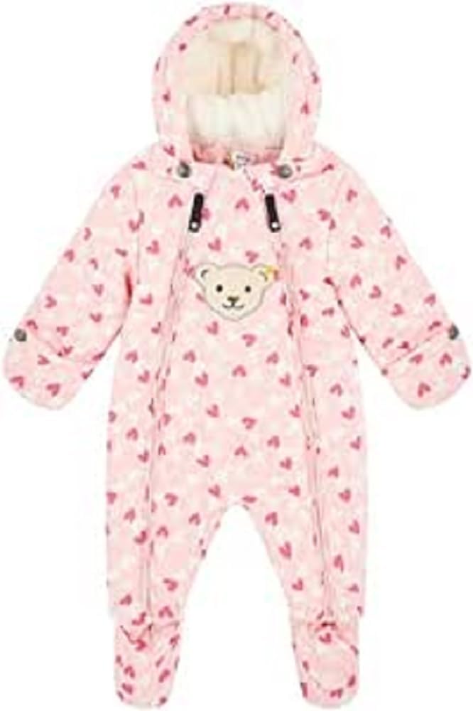 Steiff Baby - Mädchen Schneeanzug mit Fuss Schneeanzug (1er Pack) 68 CHALK PINK, 68 CHALK PINK