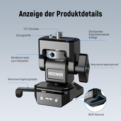 NEEWER Kamera Monitorhalterung, 1/4" Schraube für 5" & 7" Feldmonitore, kompatibel mit Atomos Ninja