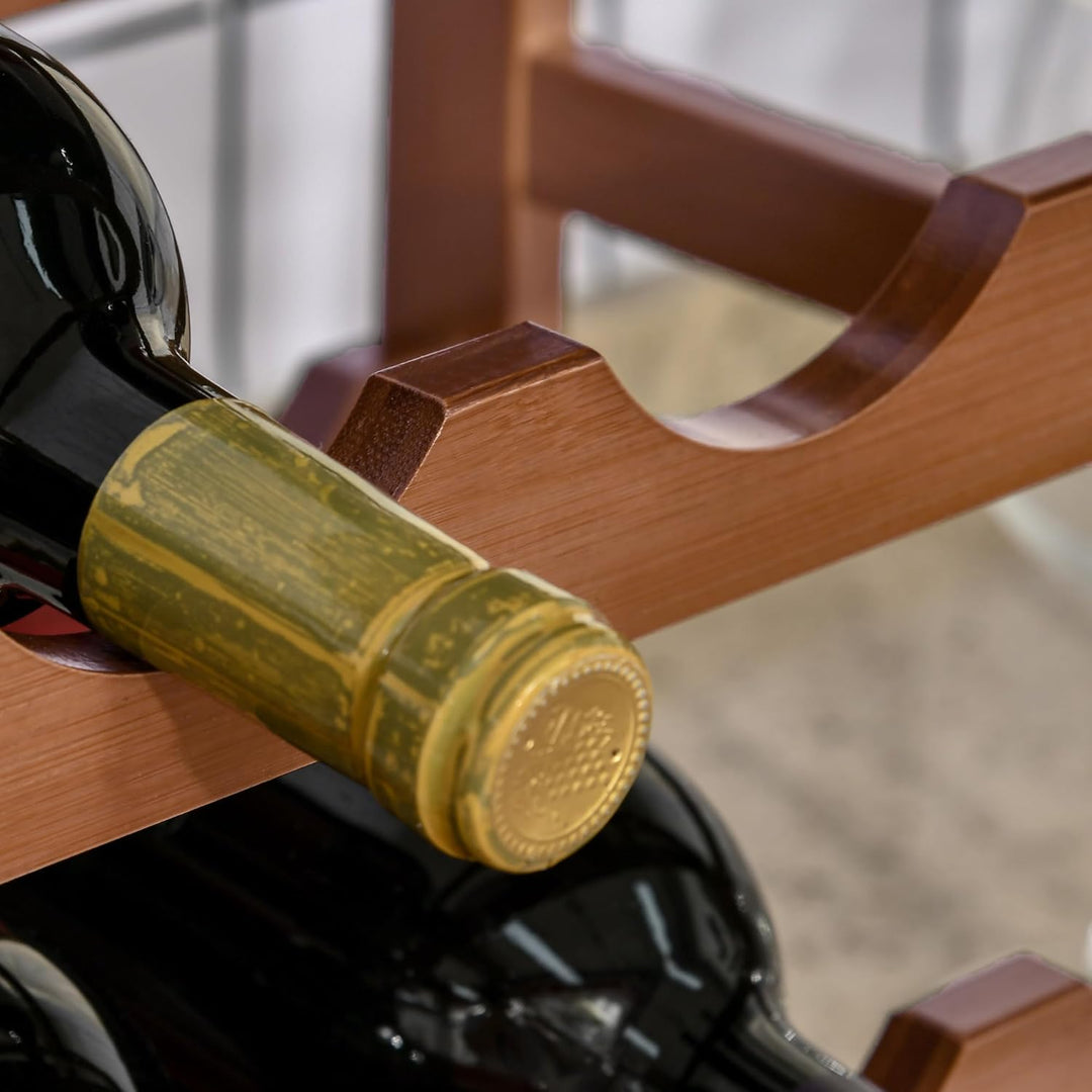HOMCOM Weinregal für 16 Flaschen Stapelbar Flaschenregal Flaschenhalter Weinflaschenhalter aus Bambu