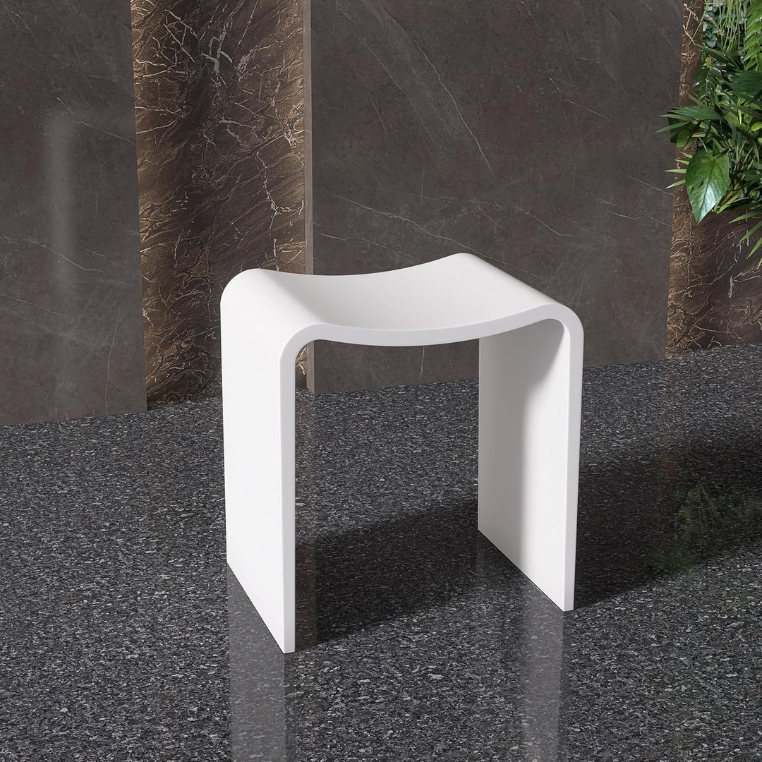 Duschhocker Modern Duschstuhl für Senioren 150 kg, Rutschfester Badhocker luxuriöser Kunststein Bade