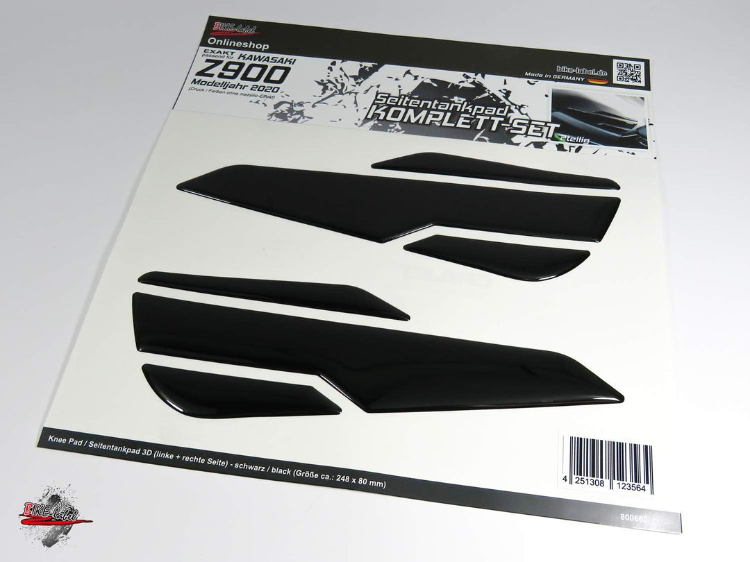 BIKE-label Tankpad Seitentank schwarz kompatibel für Kawasaki Z900 Tank 800660