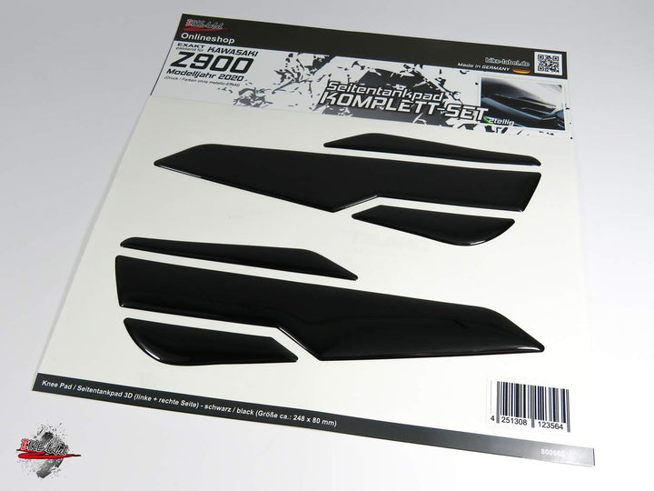 BIKE-label Tankpad Seitentank schwarz kompatibel für Kawasaki Z900 Tank 800660