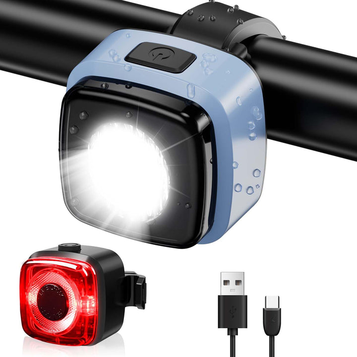 Antimi Fahrradleuchten-Set, StVZO-zugelassen Beleuchtungsset Led IPX5 Frontlicht + Rücklicht Fahrrad