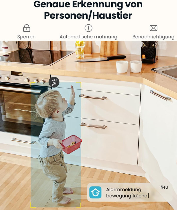 ieGeek Überwachungskamera Innen, 2K Kamera Überwachung Innen, 360° WLAN Kamera Indoor, Zwei-Wege-Aud