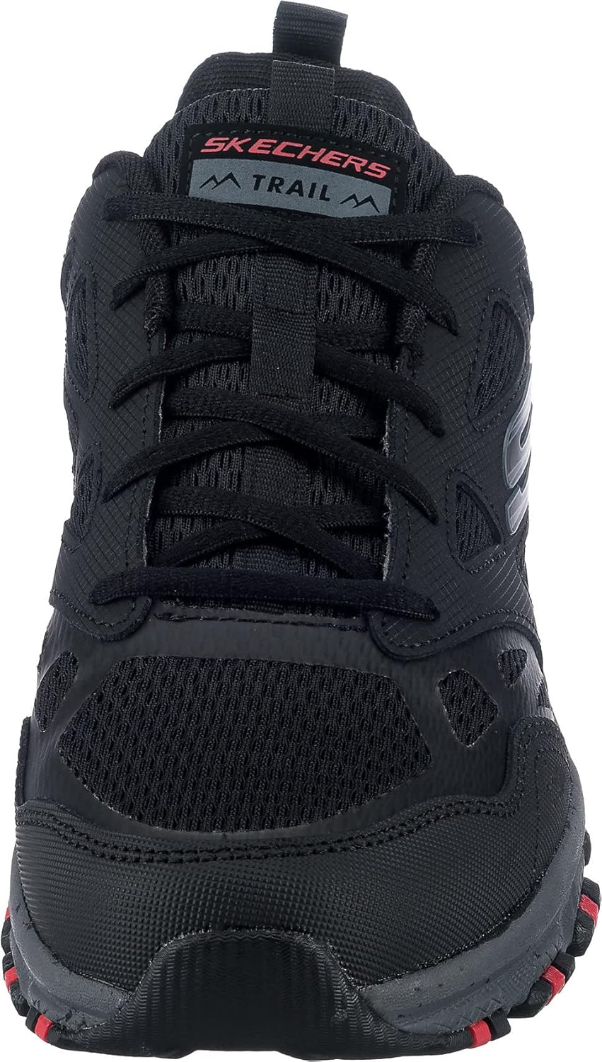 Skechers Herren Hillcrest Sneaker 40 EU Black Leather Mesh Synthetic Charcoal Trim, 40 EU Black Leat
