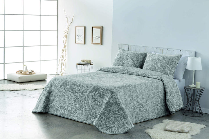 VIALMAN Leichtes Bouti-Tagesdecke, 90 x 190 cm, Grau 90 x 190 cm Grau, 90 x 190 cm Grau