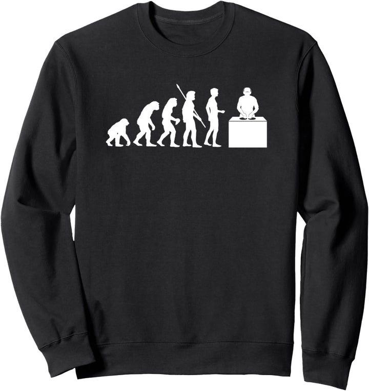 Evolution Disk Jockey - Zubehör Lustig Deko DJ Sweatshirt