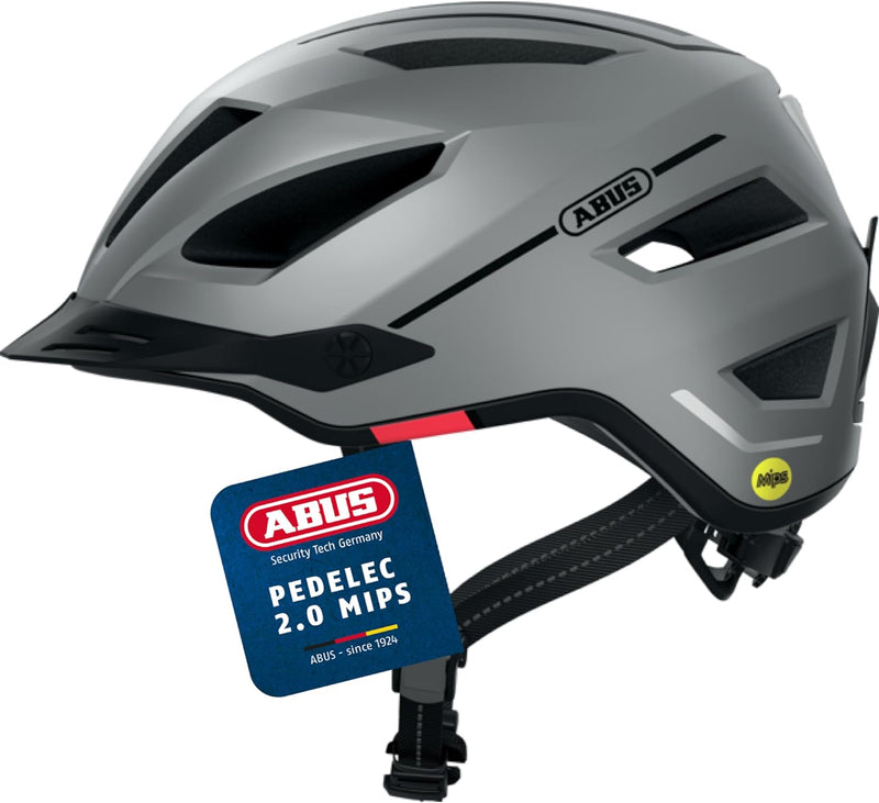 ABUS Stadthelm Pedelec 2.0 MIPS - Fahrradhelm mit Rücklicht, Schirm, Regenhaube und MIPS-Aufprallsch