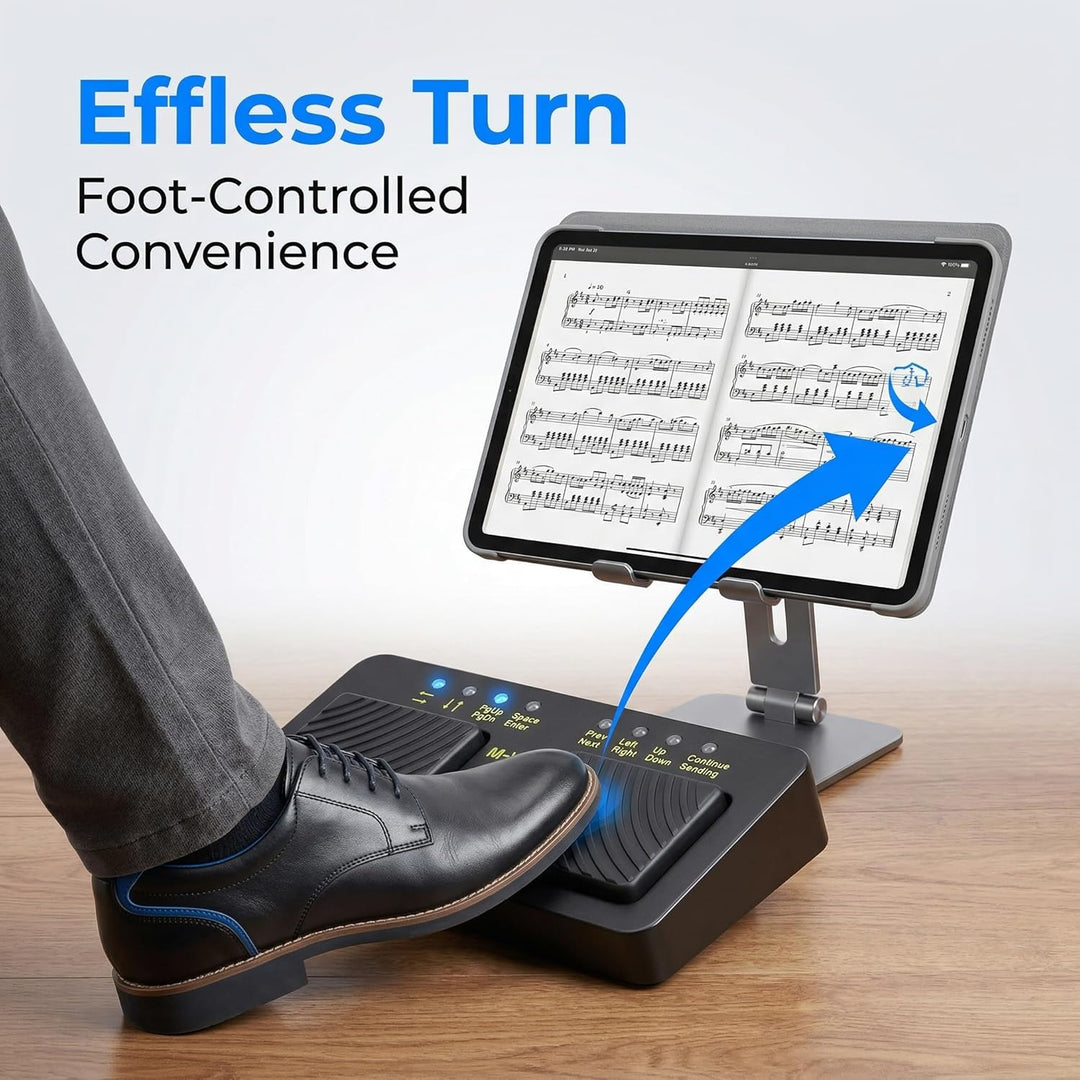 Kabelloses Bluetooth-Seitenwender-Pedal, Notenblatt-Seiten-Controller, Fussschalter für Tablet, Idea