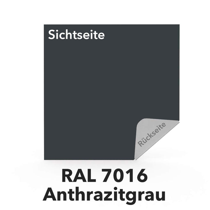 Blechzuschnitt aus verzinktem Stahlblech 0,75 mm farbbeschichtet in RAL 7016 (Anthrazitgrau) - einse