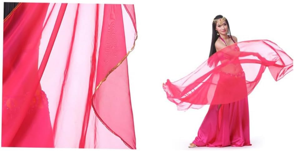 Wambere 250cm x 120cm Halbkreisschal Halbrunder Chiffon Handschal Bauchtanzschal Damen Bauchtanz Acc